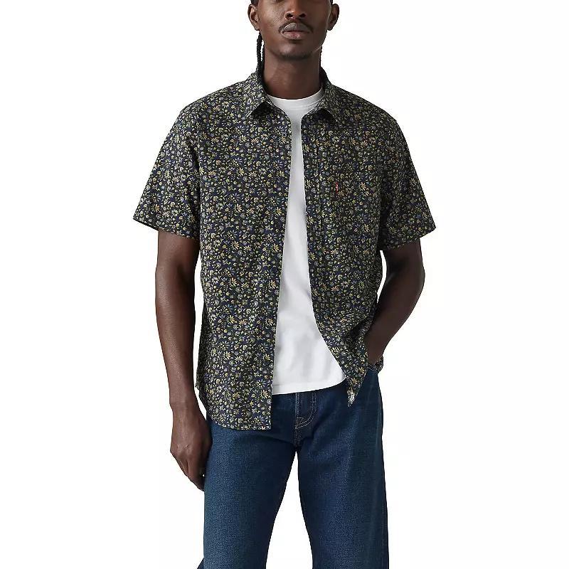 Men's Levi's® Classic Fit Button Down Short Sleeve Shirt, Size: XXL, Blue Blazer Product Image
