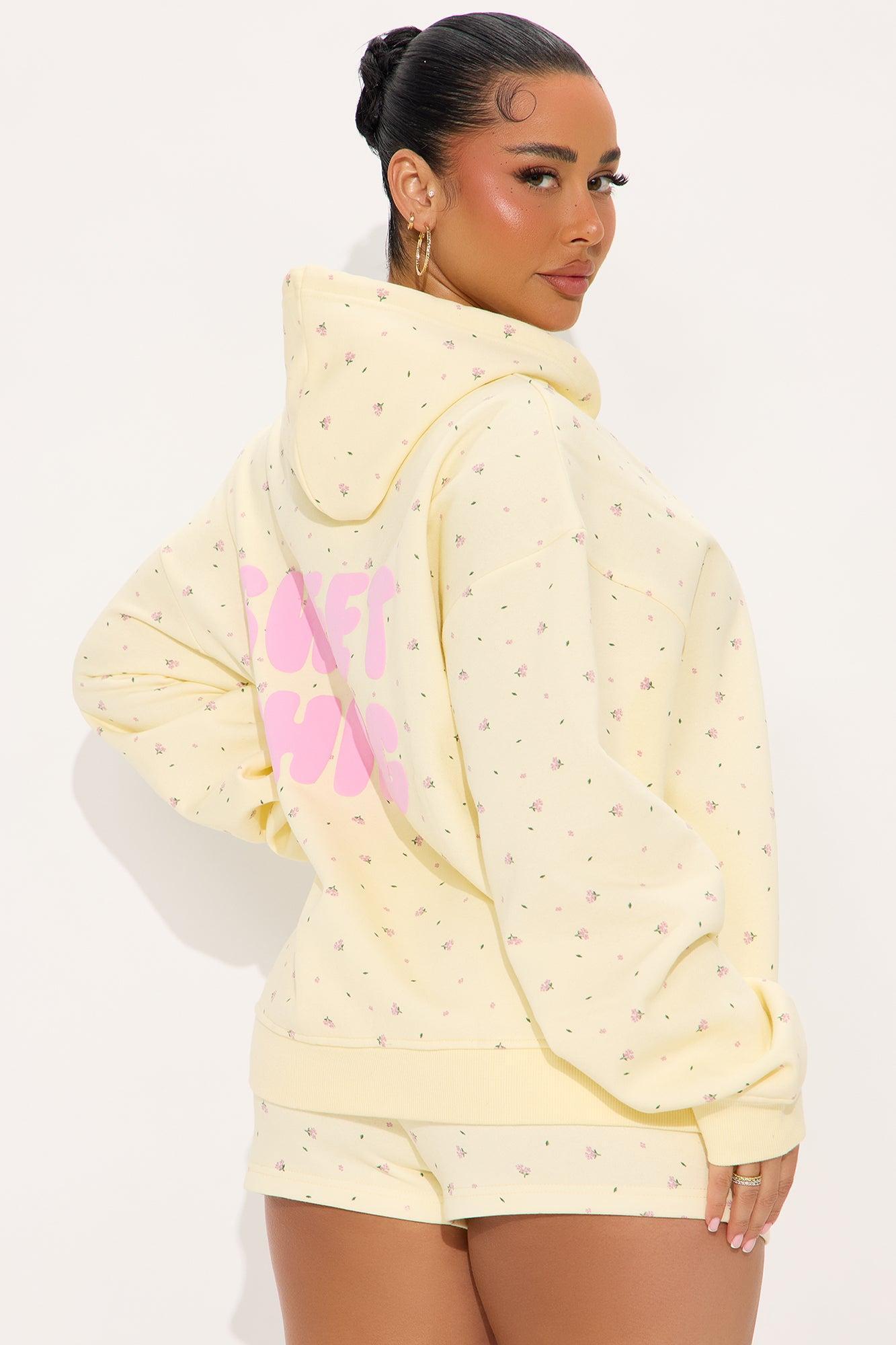 Happy Life  Ditsy Floral Sweatshort Set - Cream/combo Product Image