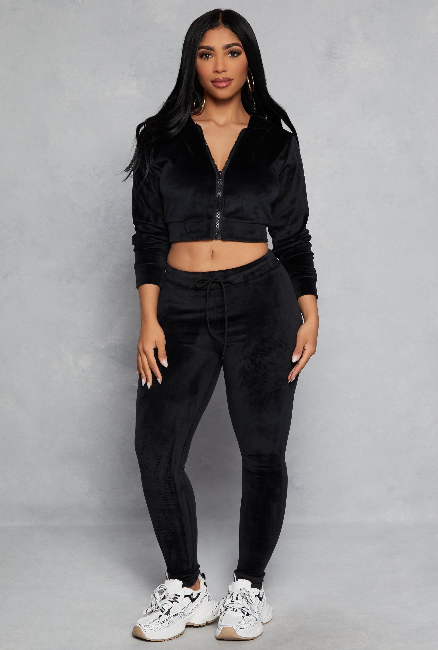 Womens High Waisted Velour Drawstring Pants Product Image