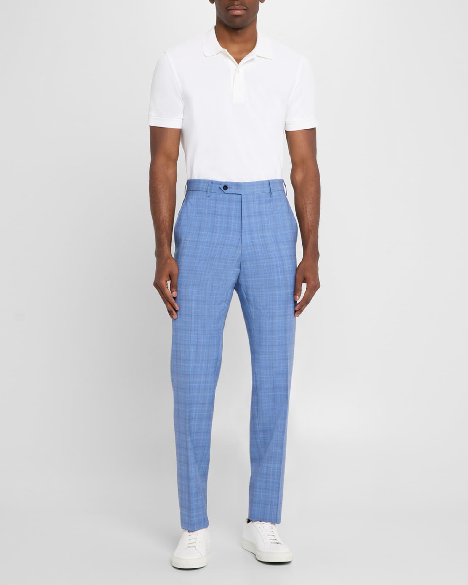 Men's Parker Wool Plaid Flat-Front Pants Product Image