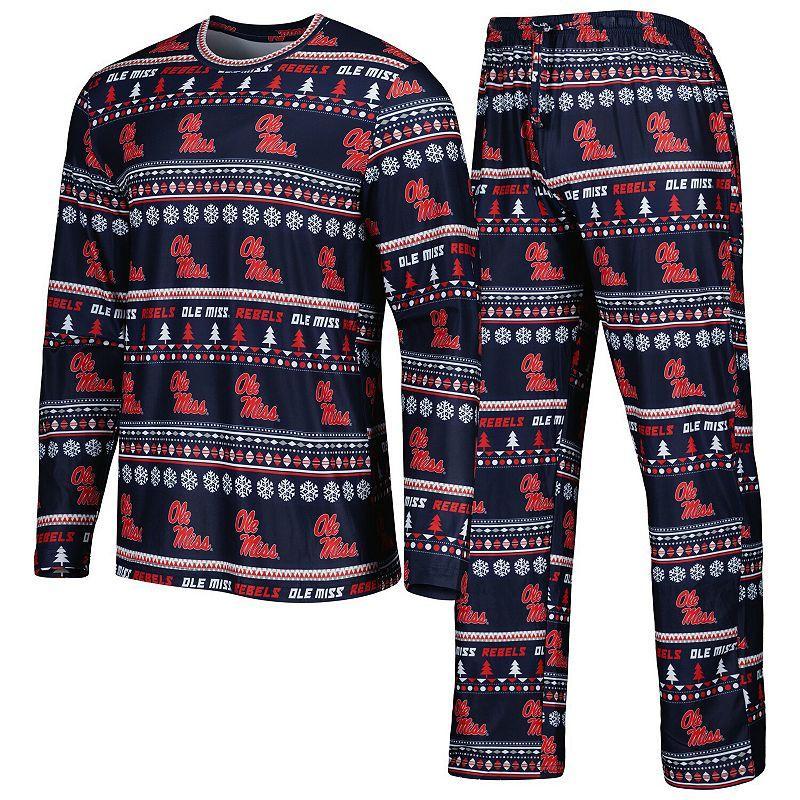 Men's Concepts Sport Navy Ole Miss Rebels Swivel Long Sleeve T-Shirt & Pants Sleep Set, Size: XL, Blue Product Image