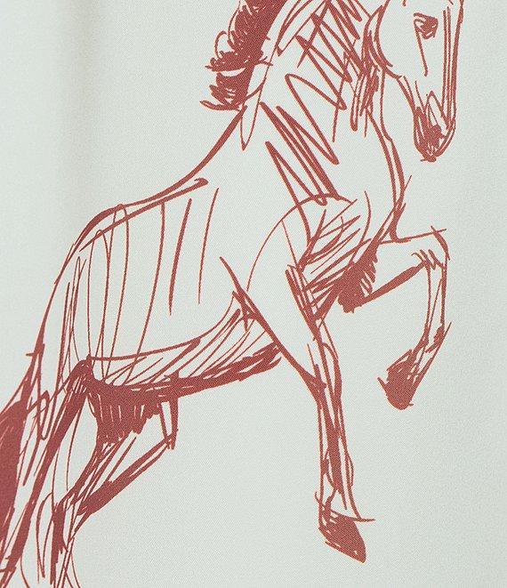 Le' AL.X Horse Print Satin High Waisted Pleated Front Wide Leg Coordinating Pants Product Image