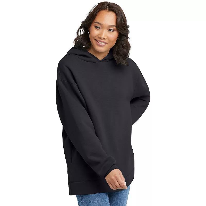 Women's Hanes® EcoSmart Fleece Tunic Hoodie, Size: Large, Spirited Pink Product Image