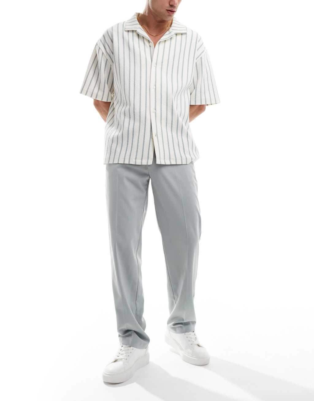 ASOS DESIGN Wedding straight leg dress pants in light gray Product Image