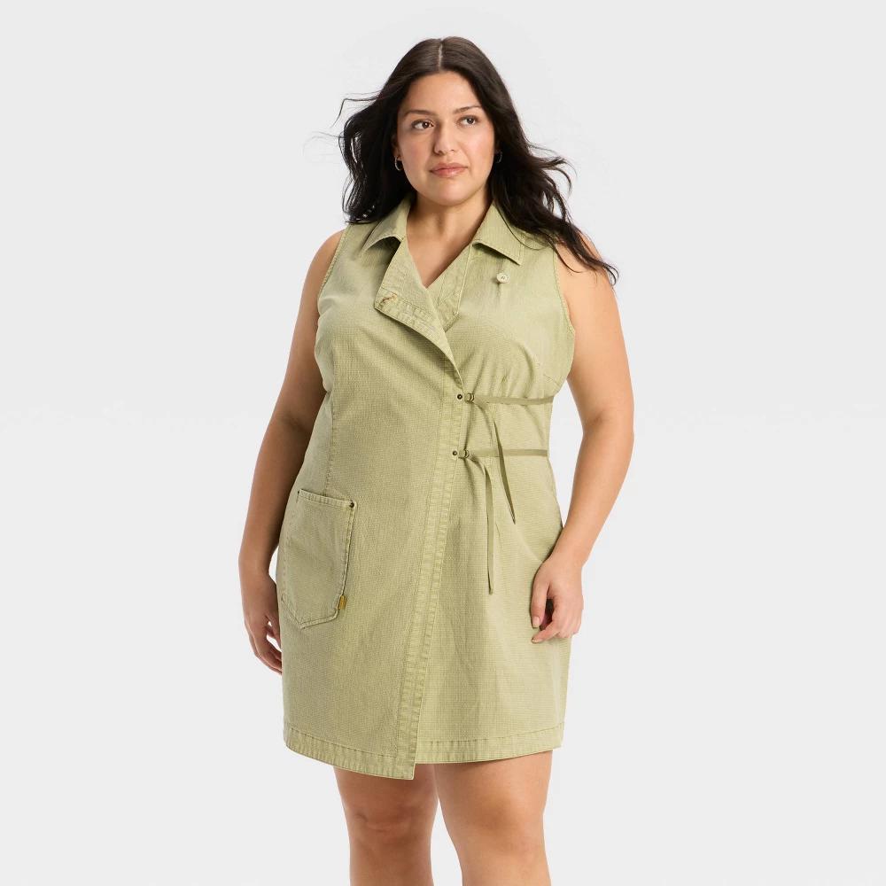 Women's Mini Wrap Dress - Wild Fable™ Olive Product Image