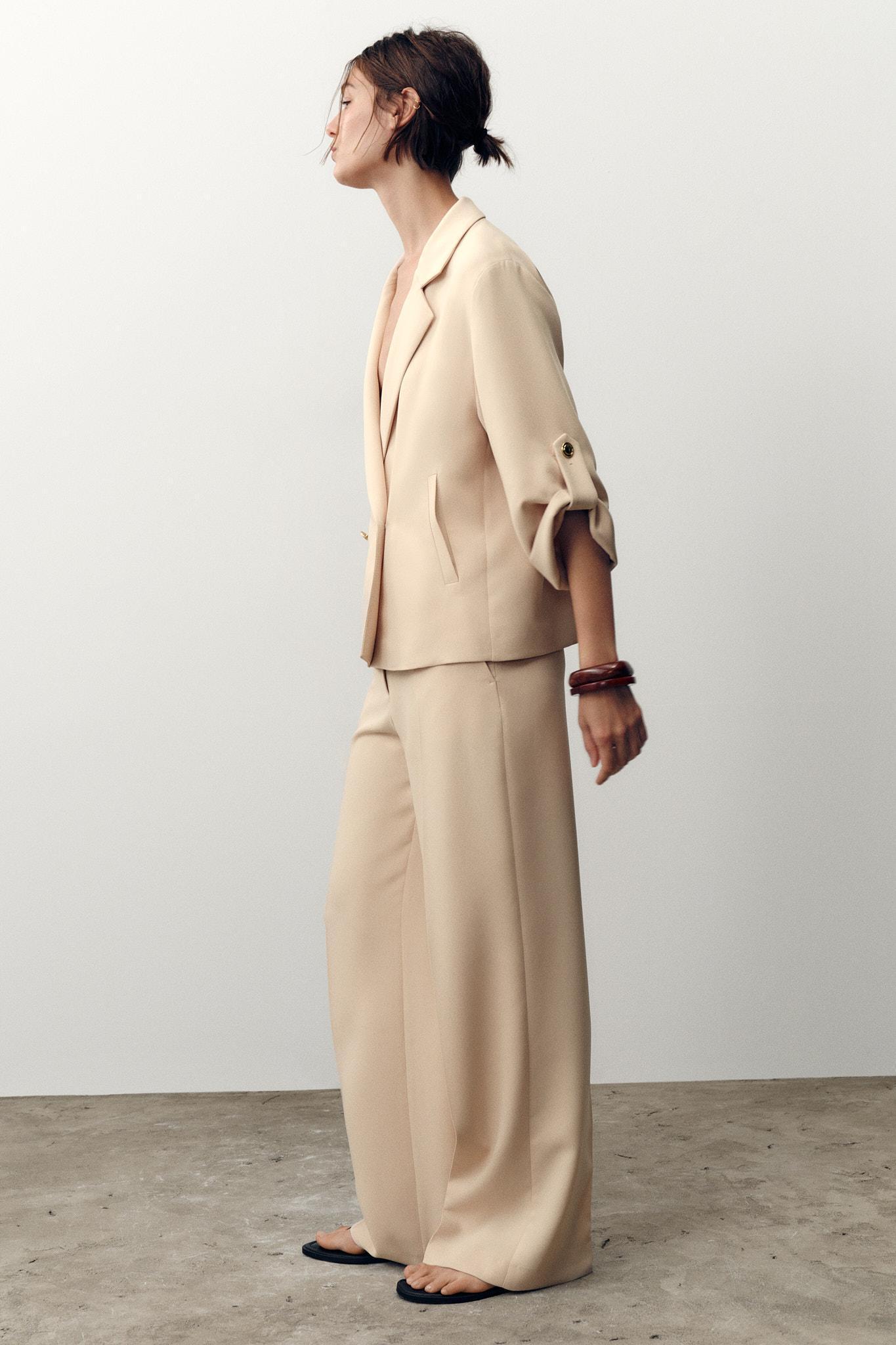 HIGH-WAISTED STRAIGHT LEG PANTS Product Image