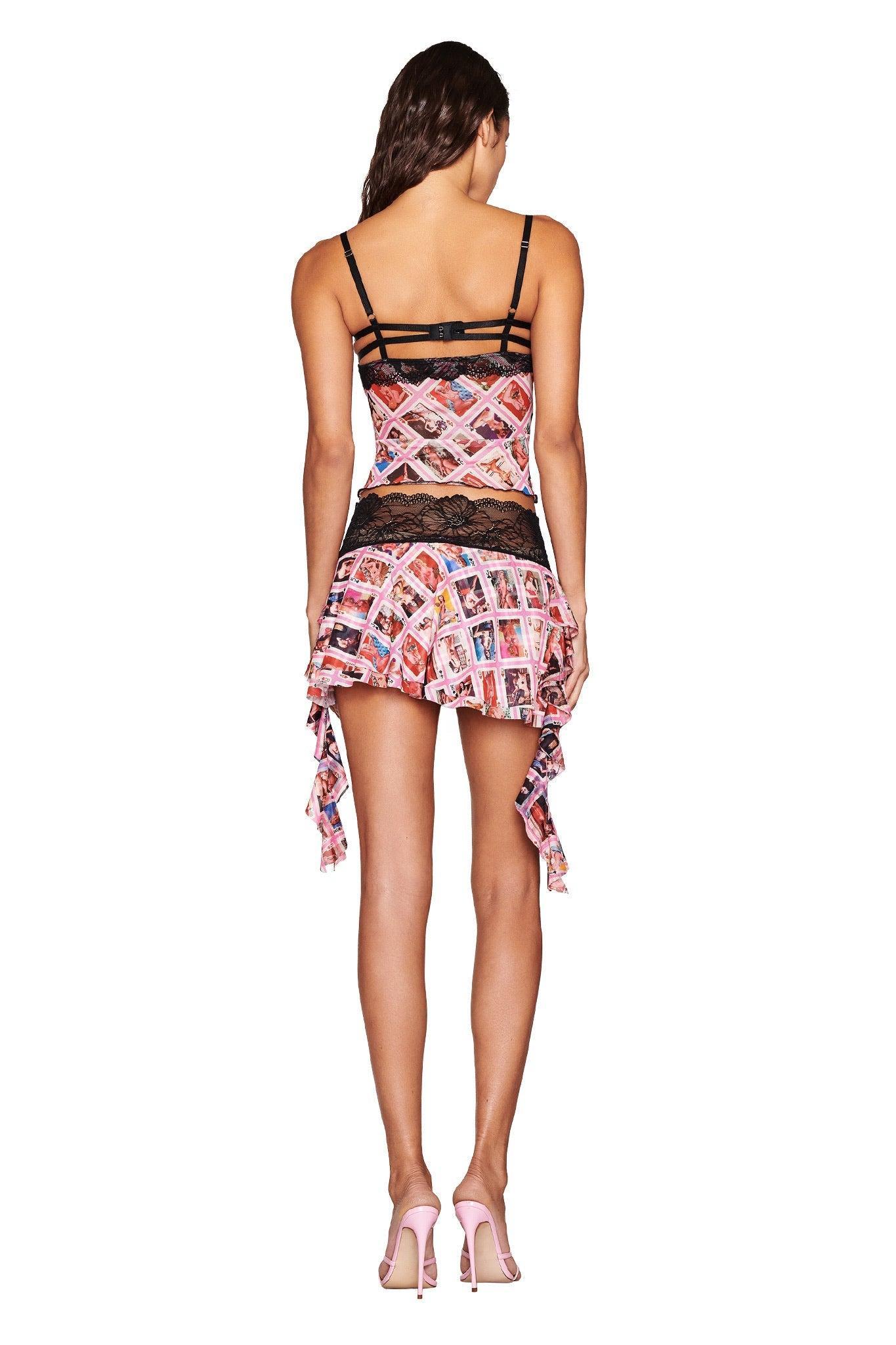 SILO MINI SKIRT - MULTI : GIA FACE CARD Product Image