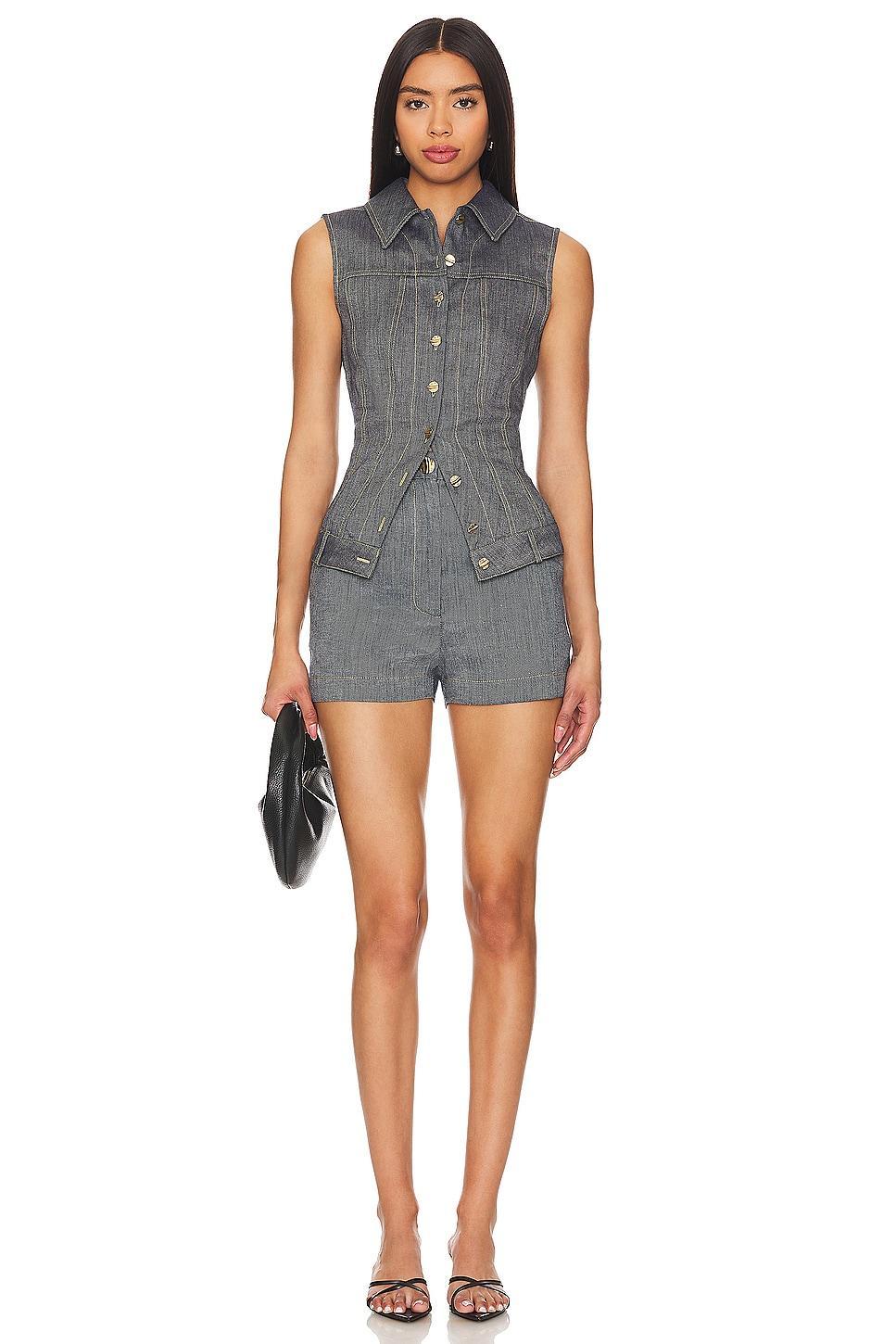 Collared Button Down Vest MATTHEW BRUCH Product Image