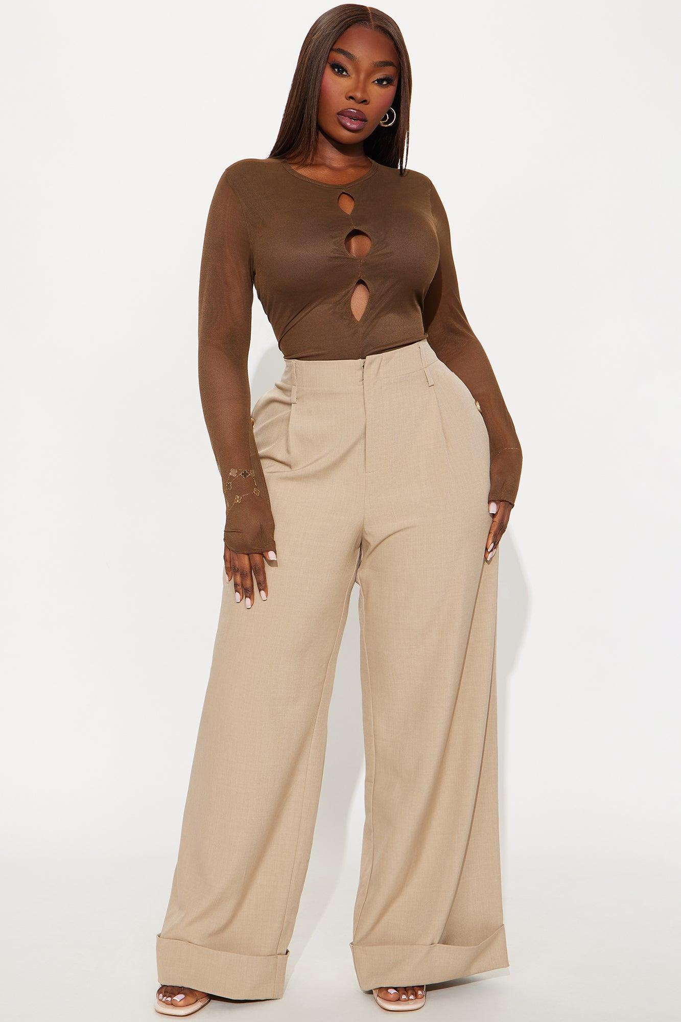 Letitia Mesh Long Sleeve Bodysuit - Chocolate Product Image