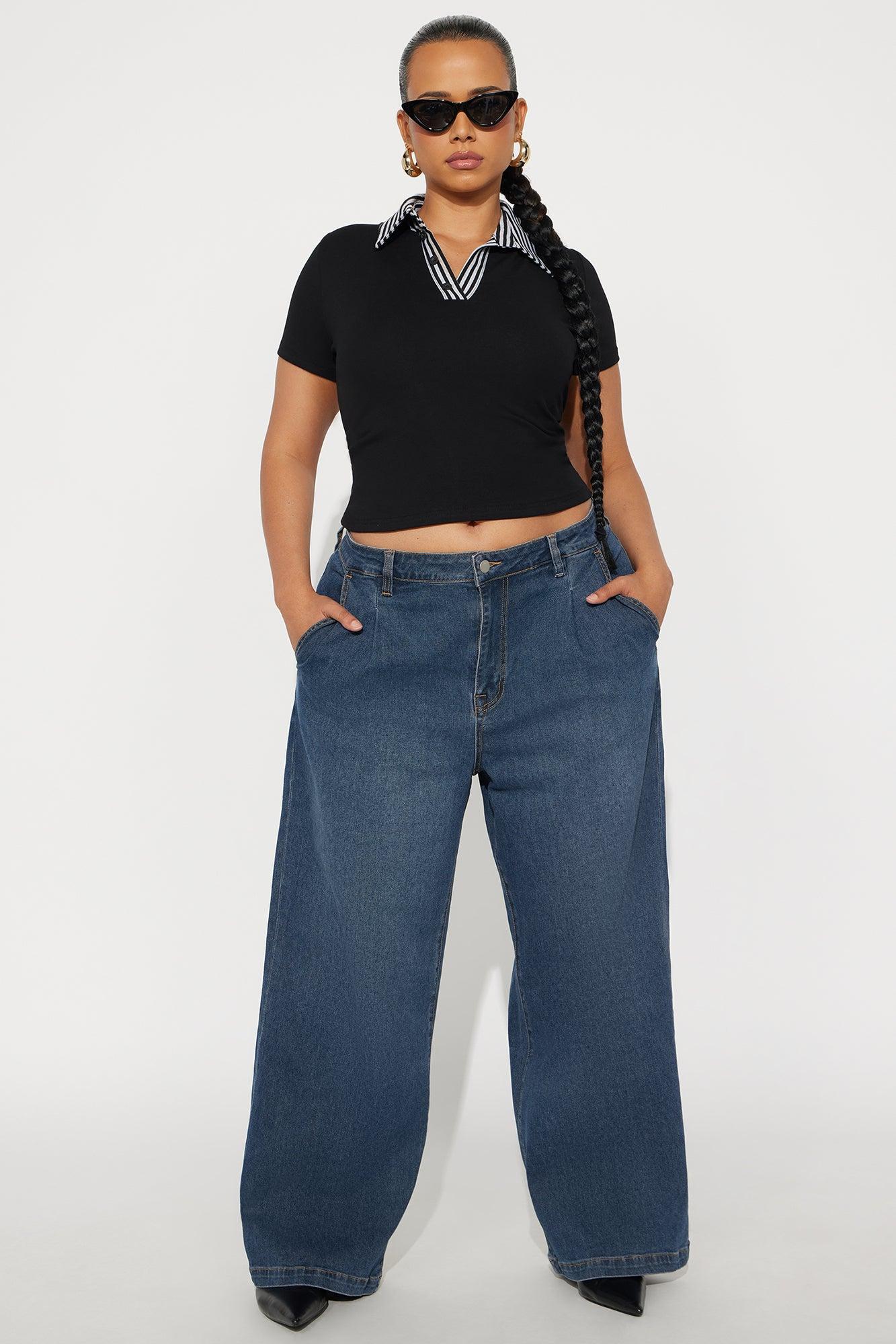 Everly Trouser Straight Leg Jeans - Dark Wash Product Image