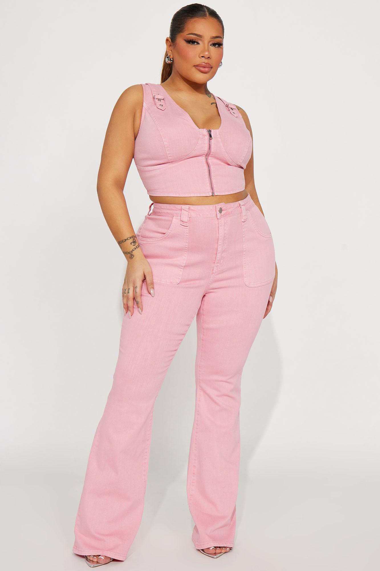 Unconditional Love Denim Top - Pink Product Image