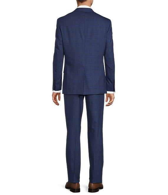 Hickey Freeman Classic Fit Reverse Pleat Front Plaid 2 Piece Suit Product Image