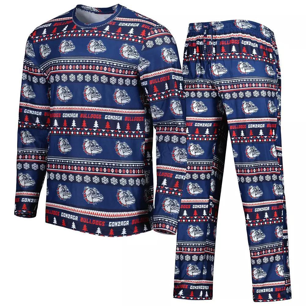 Men's Concepts Sport Navy Gonzaga Bulldogs Swivel Long Sleeve T-Shirt & Pants Sleep Set, Size: Medium, Zag Blue Product Image