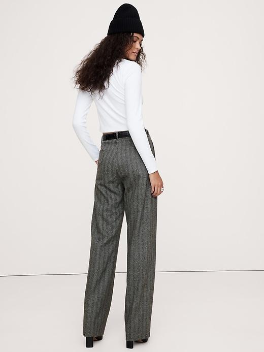High-Rise Modern Straight Lightweight Wool Flannel Pant Product Image