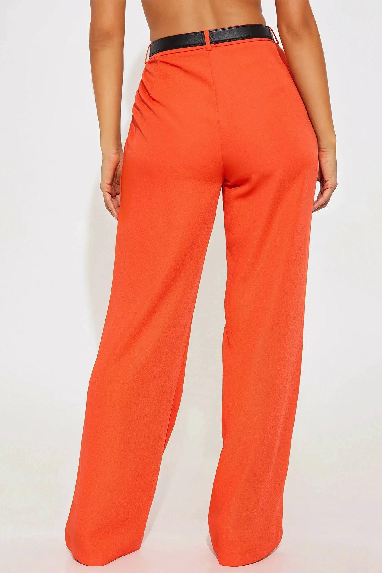 Benji Belted Trouser - Red Product Image