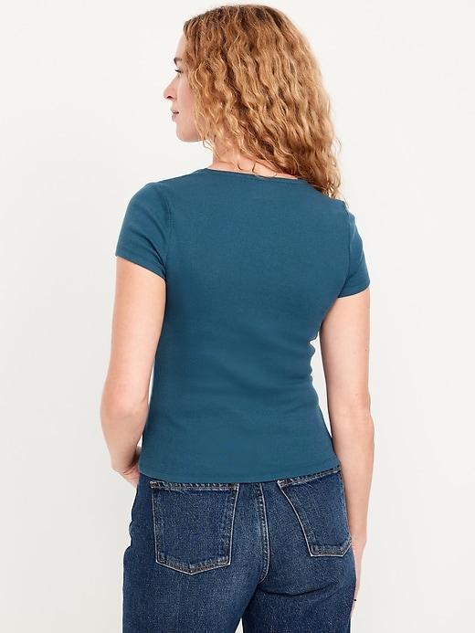Ribbed Square-Neck T-Shirt Product Image