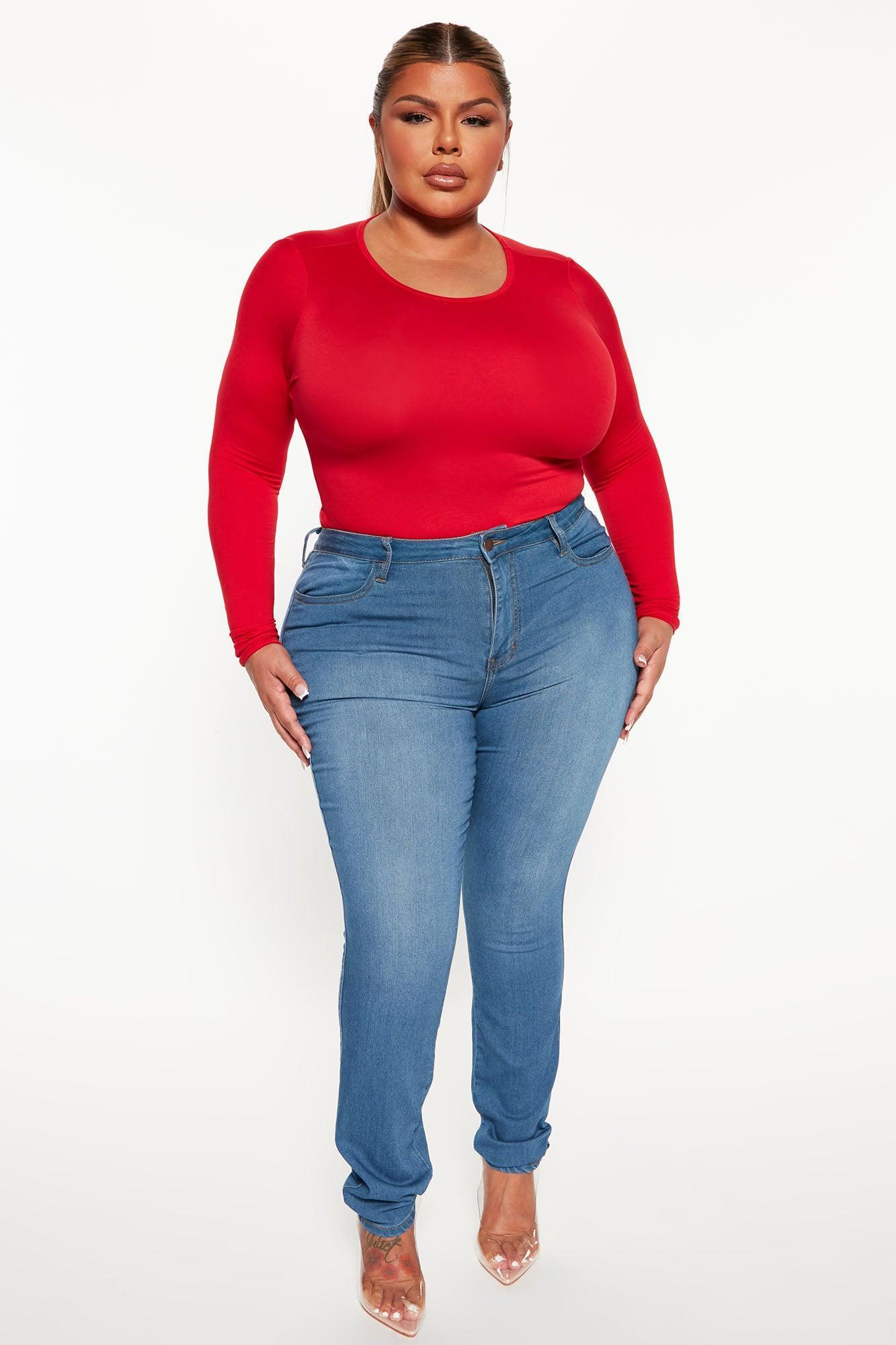Don't Be Basic Bodysuit - Red Product Image