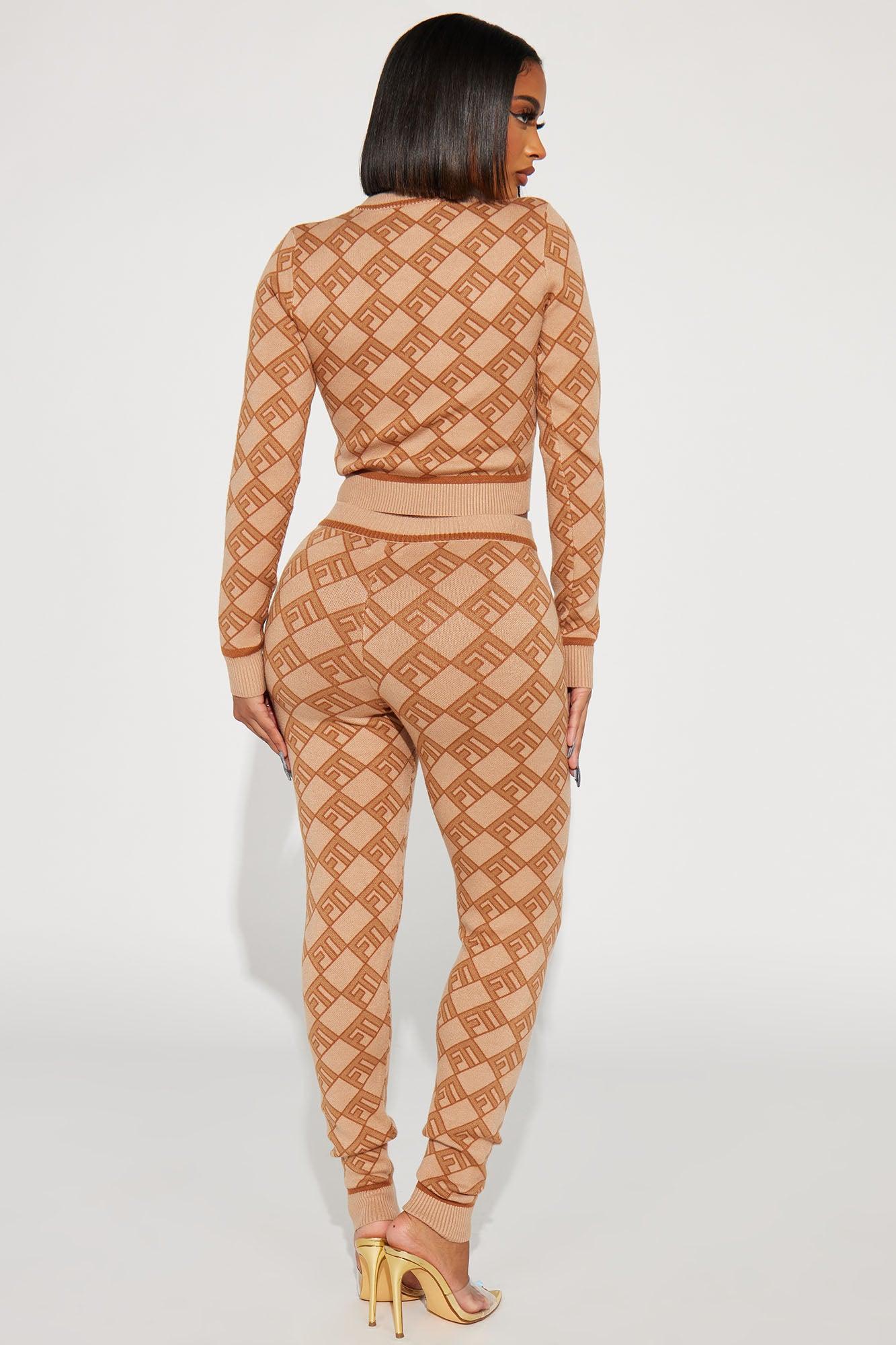 Maribella Sweater Legging Set - Taupe/combo Female Product Image