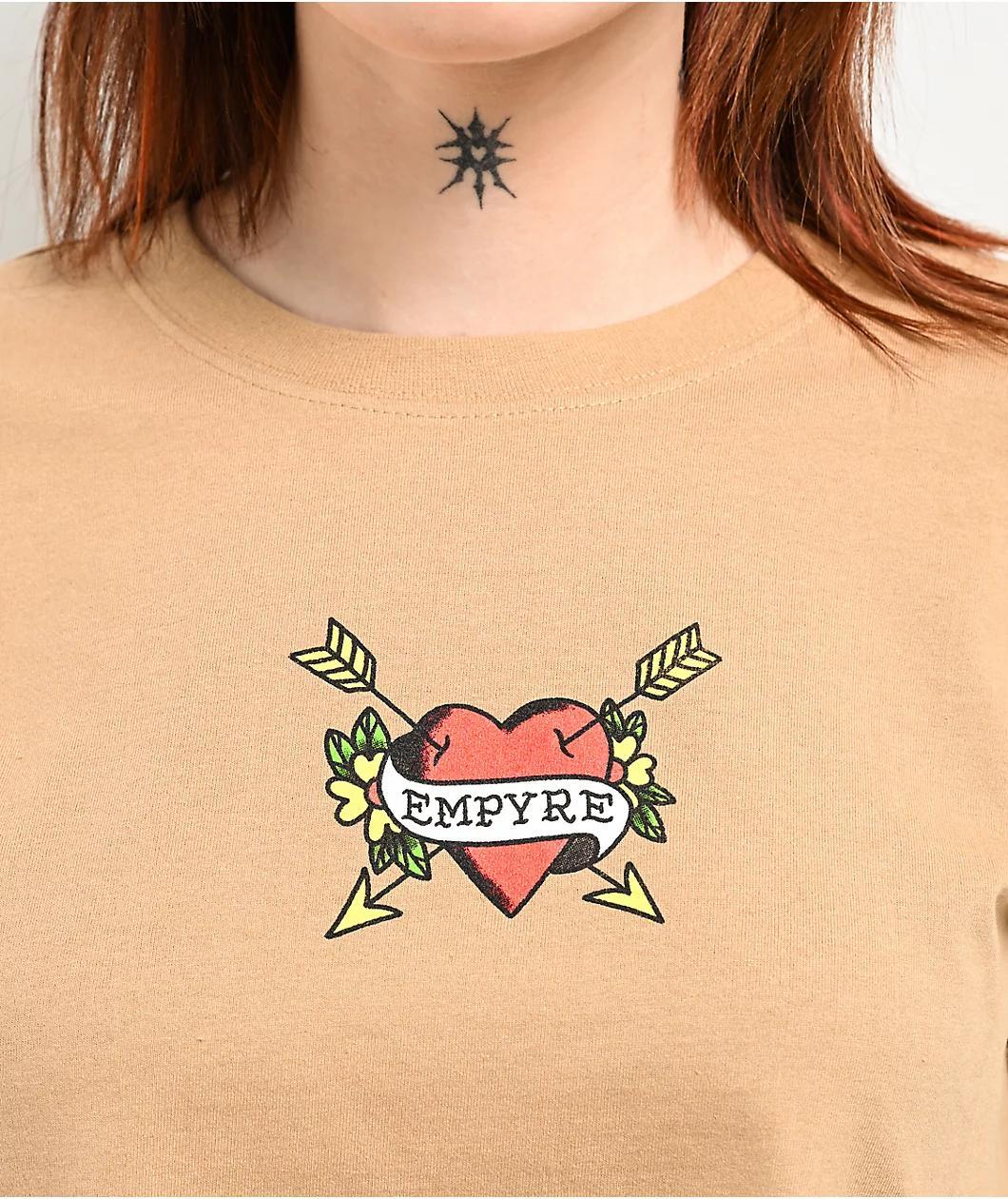 Empyre Heart Of Hearts Sand Crop T-Shirt Product Image
