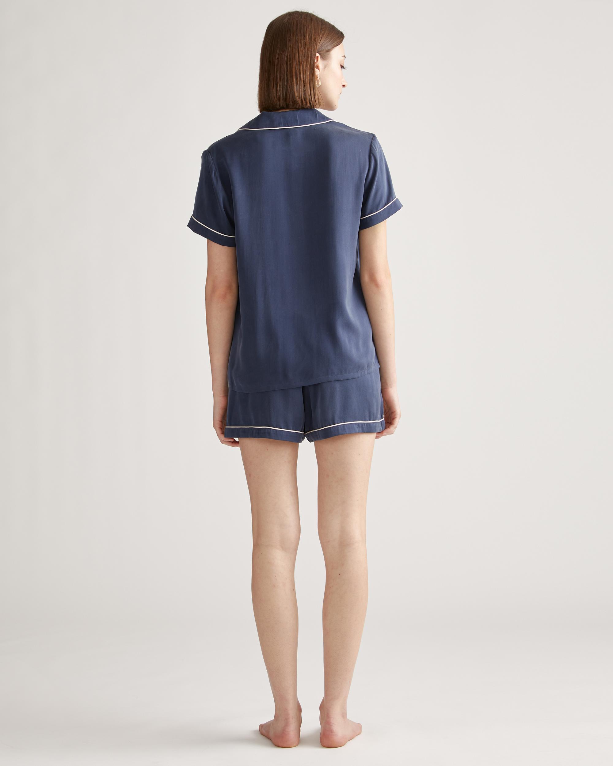 Quince | Women's Pajama Top with Piping Size XS, Silk Product Image