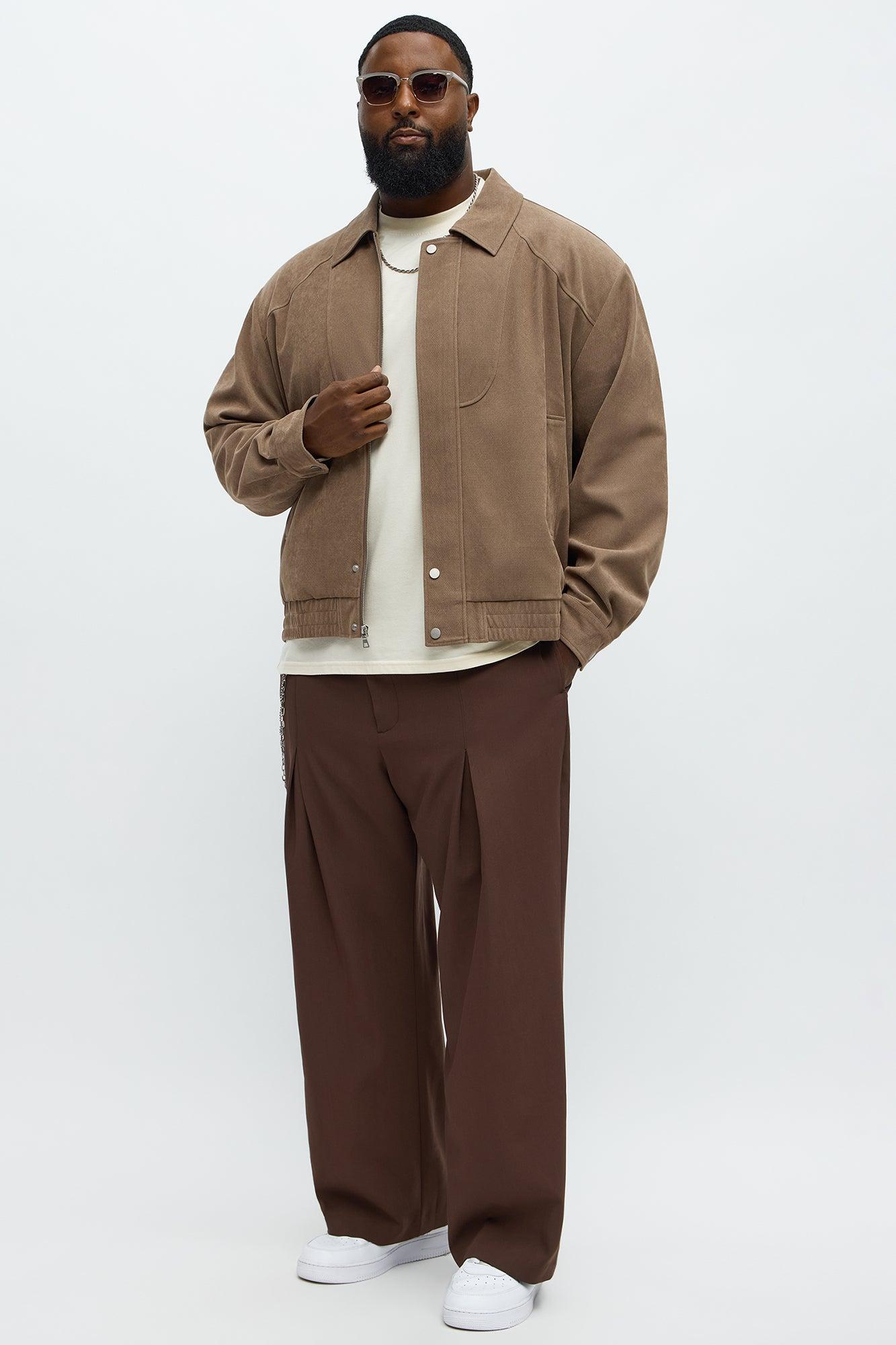 Side Street Paneled Bomber Jacket - Brown Product Image