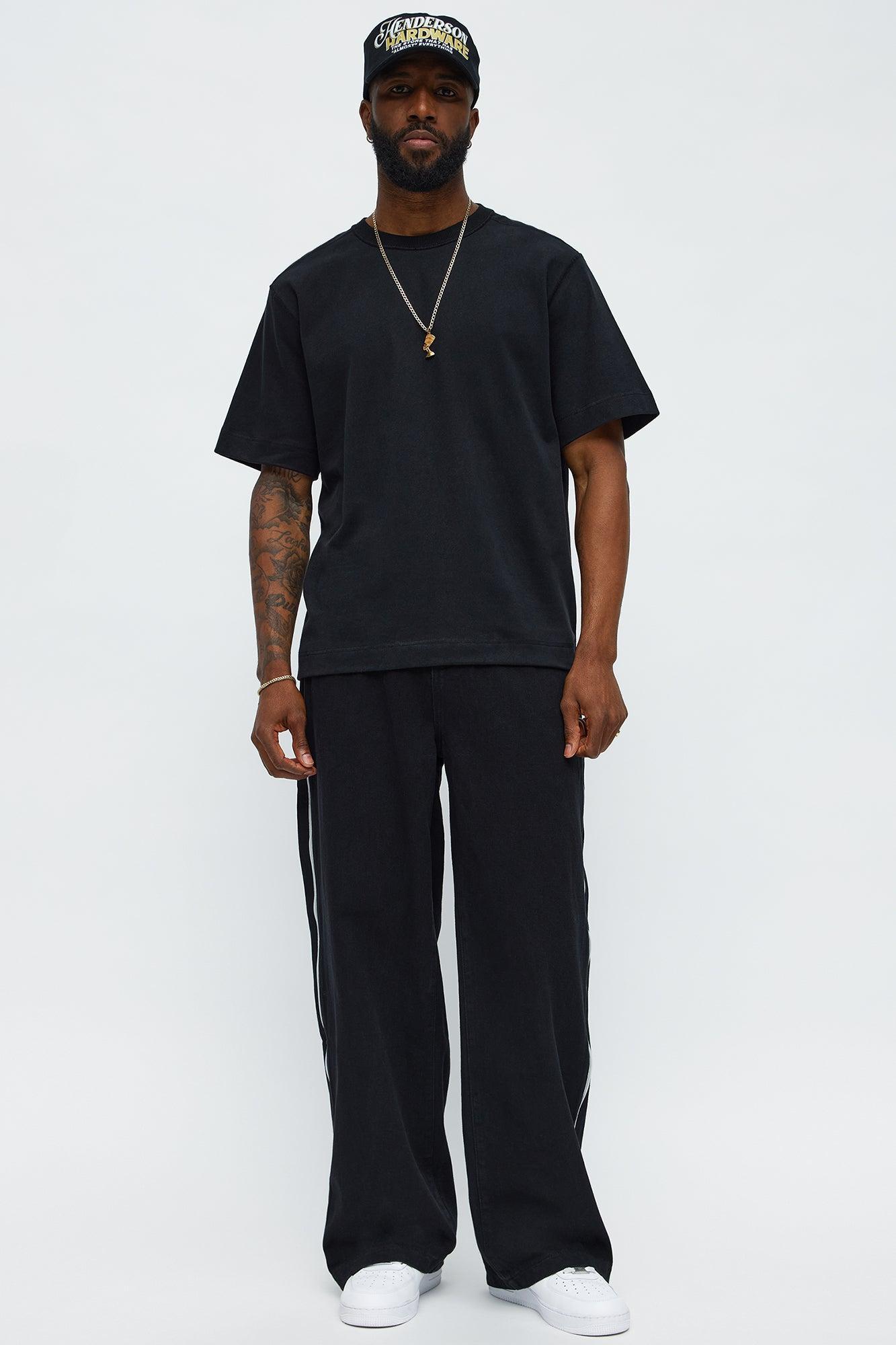 Reverse Seam Cotton Short Sleeve Crew - Black Wash Product Image