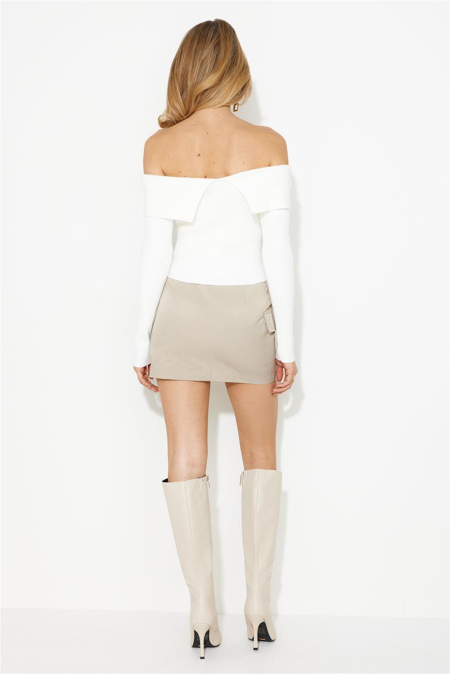 Time To Get It Ribbed Top White Product Image