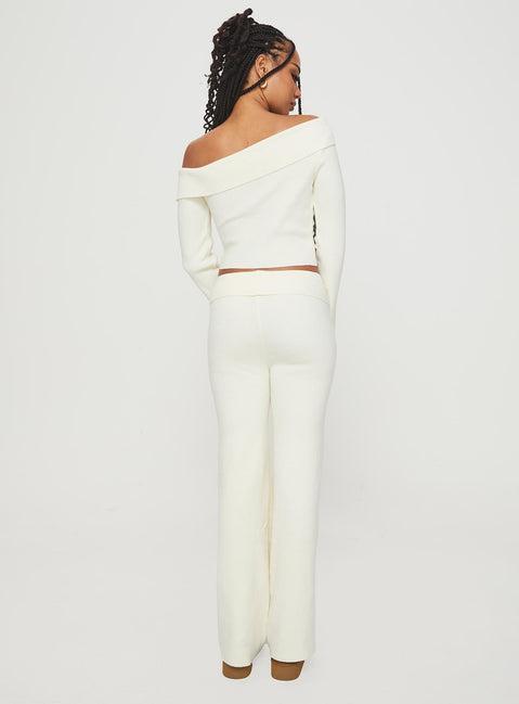 Try Me Knit Pants Cream Product Image