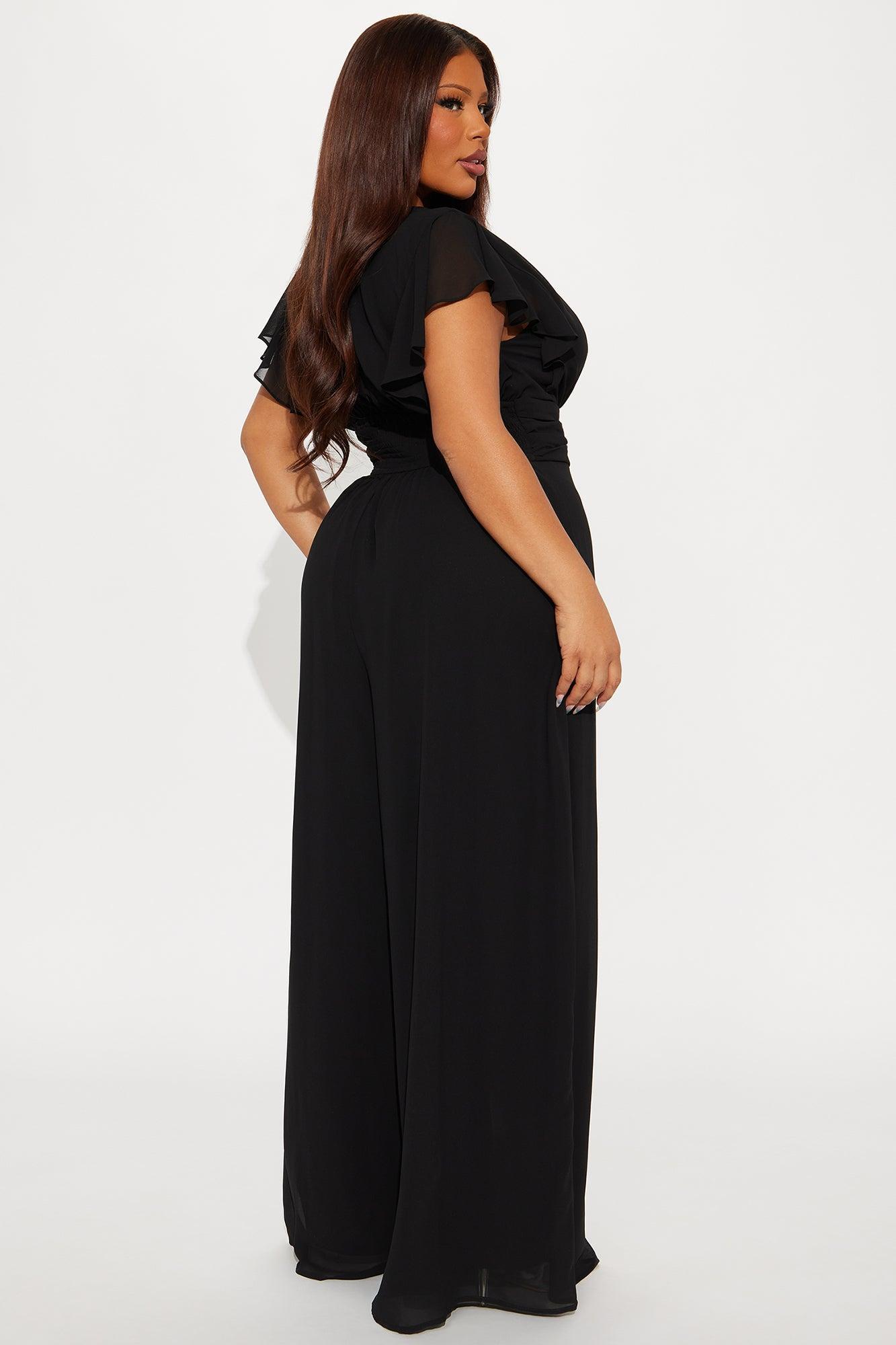 Salome Chiffon Jumpsuit - Black Product Image