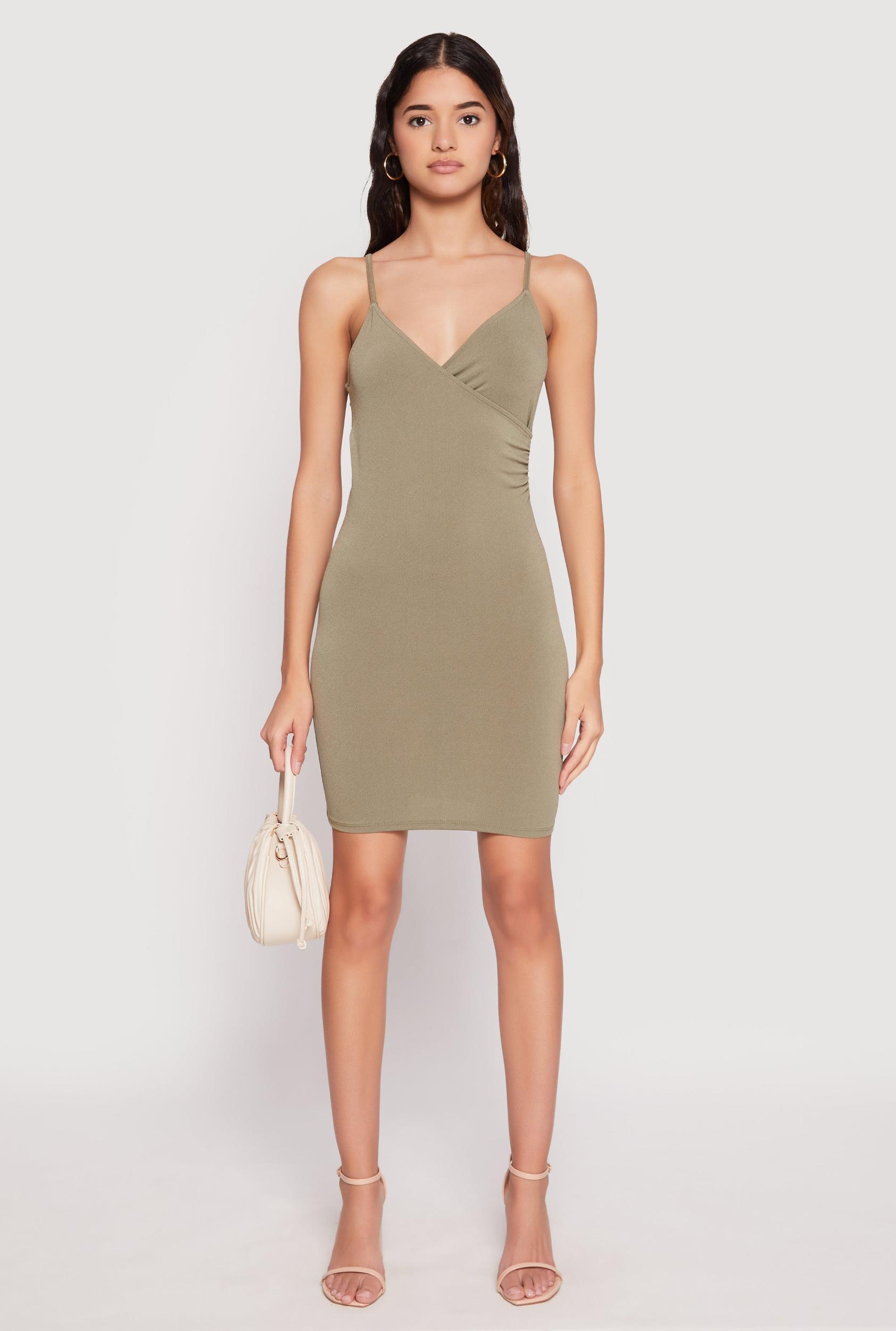 Womens Crepe Knit Cami Wrap Dress Product Image