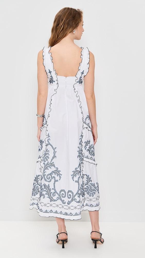 ALÉMAIS Hazel Smocked Embroidered Dress | Shopbop Product Image