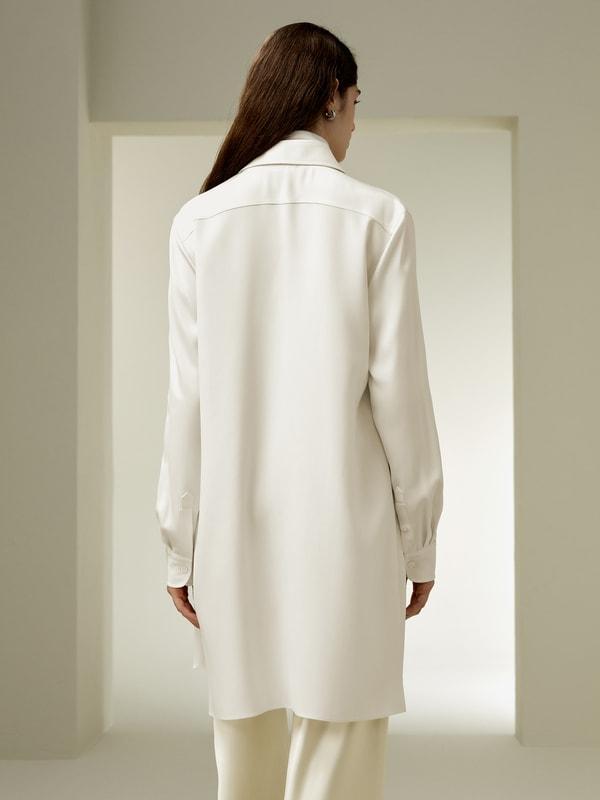 Classic Longline Silk Shirt Product Image