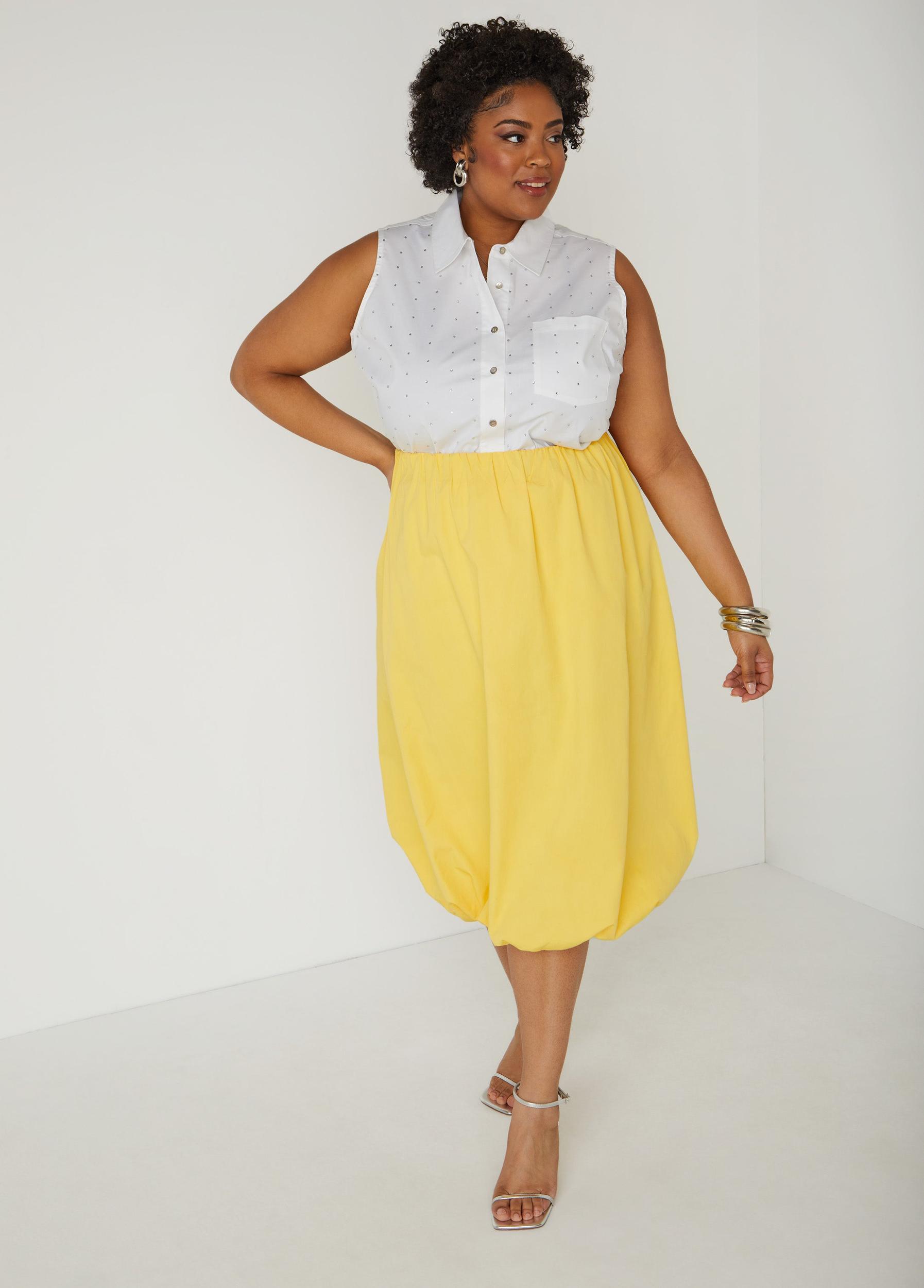 Cotton Midi Bubble Skirt Product Image