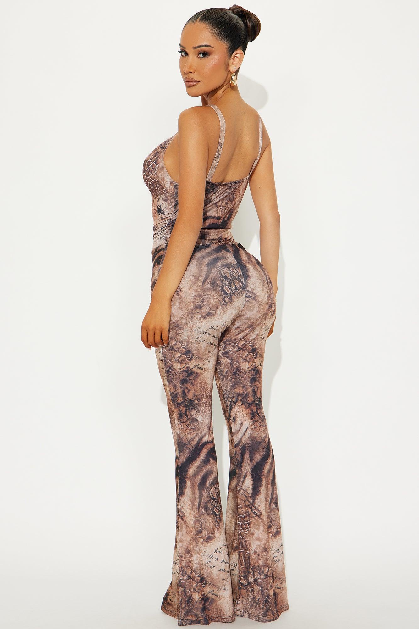 Spicing Things Up Animal Print Jumpsuit - Brown/combo Product Image