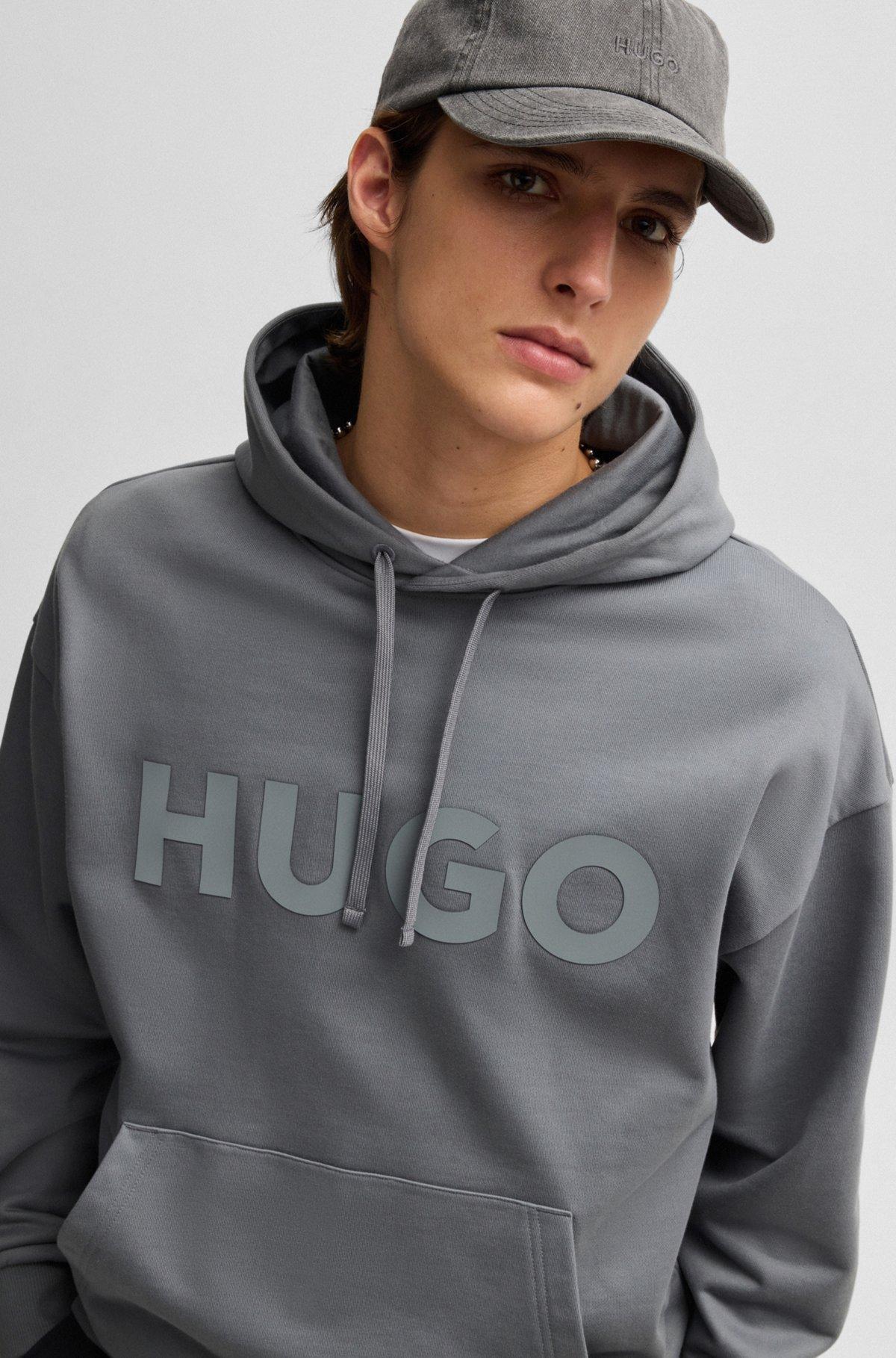 Oversize-fit hoodie in cotton terry with tonal logo Product Image
