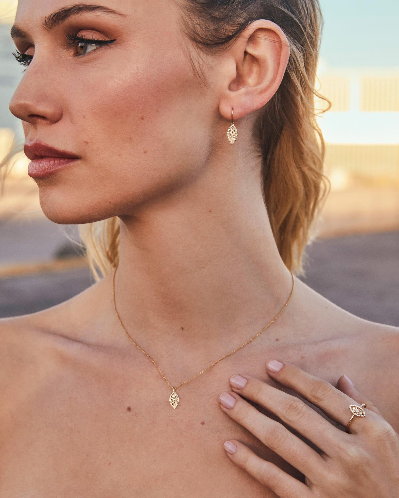 Lee Earrings in Pave Diamond and 14k Rose Gold Product Image