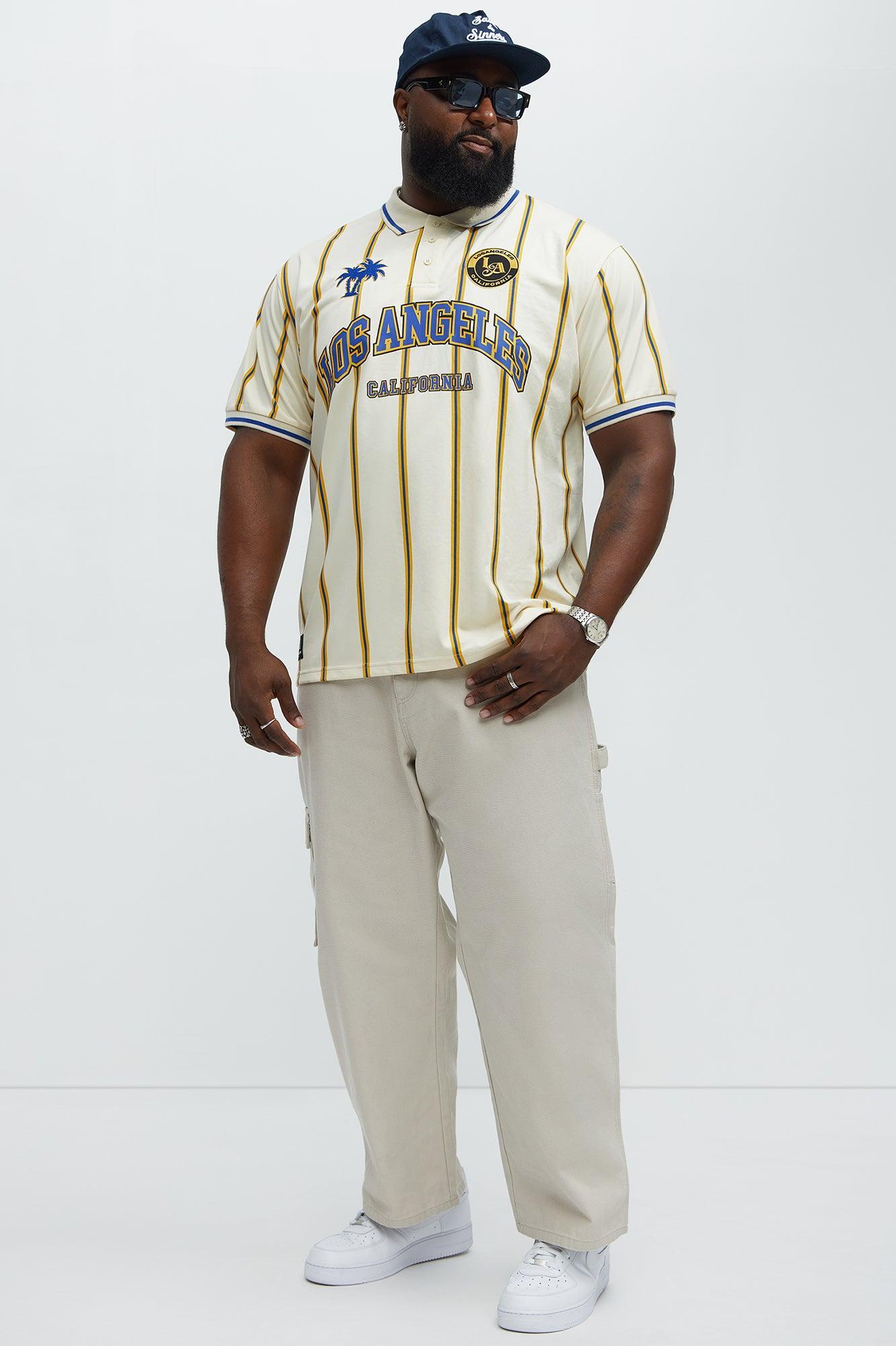 Los Angeles Striped Polo - Blue/combo Product Image