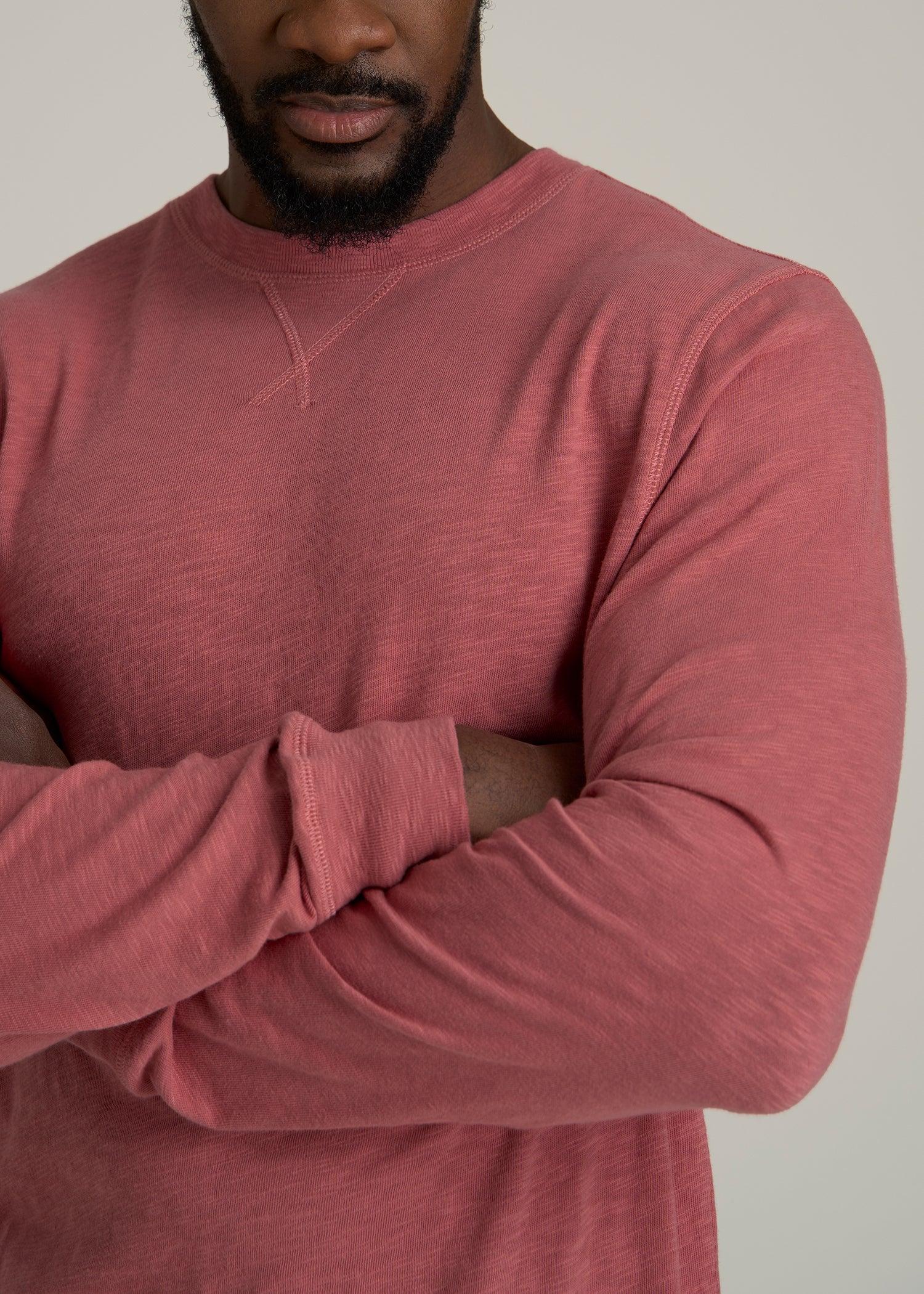 Sunwashed Slub Crewneck for Tall Men in Dusty Cedar Product Image