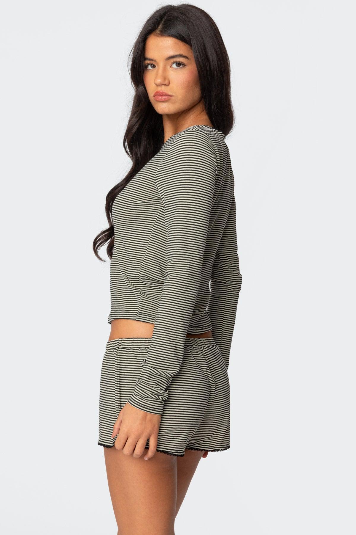 Suzy Striped Long Sleeve T Shirt Product Image