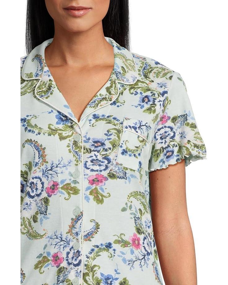 Short Sleeve Notch Collar and Pant PJ Set Product Image