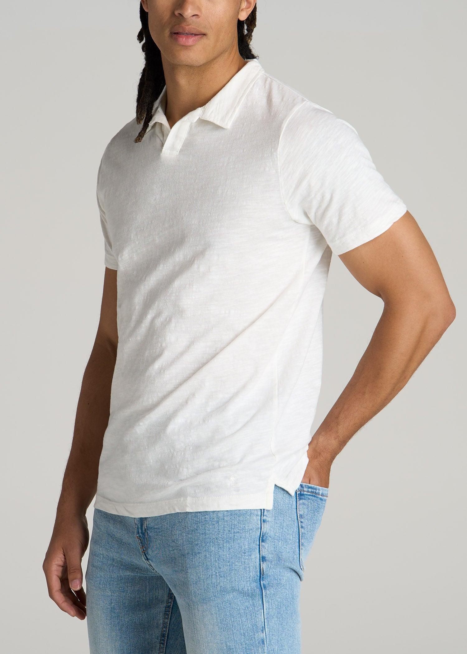 Slub Men's Tall Polo Shirt in Ecru Product Image