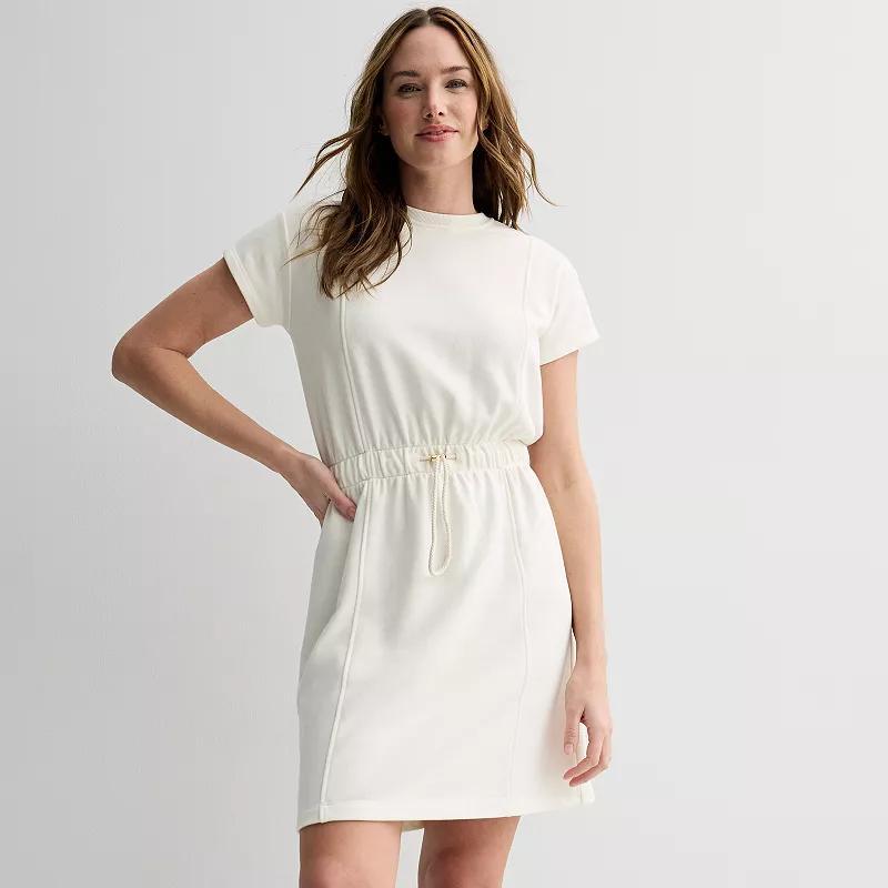 Women's Sonoma Goods For Life® French Terry Cinched Waist Dress, Size: Large, Manolo Green Product Image