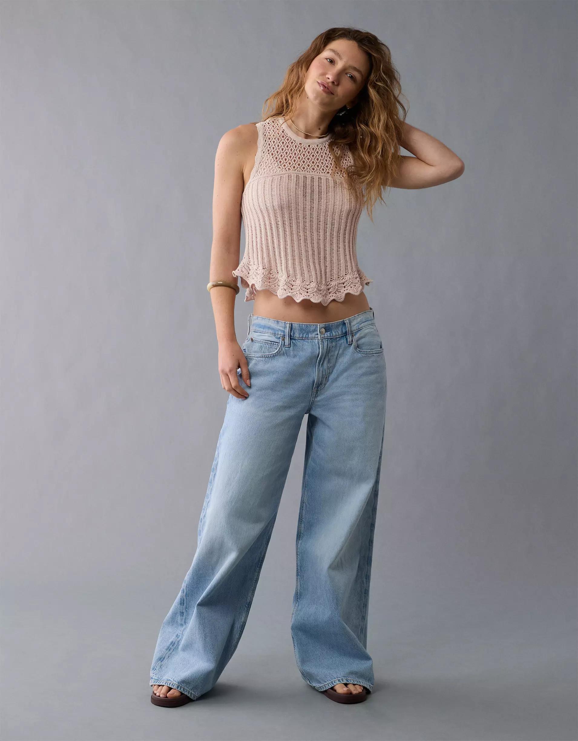 AE Mixed Stitch Sweater Tank Top Product Image