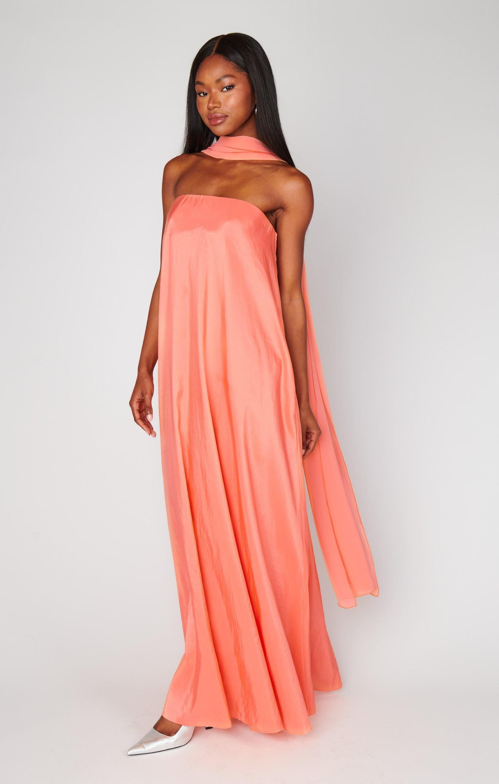 Tinsley Tube Dress ~ Cantaloupe Light Taffeta Product Image