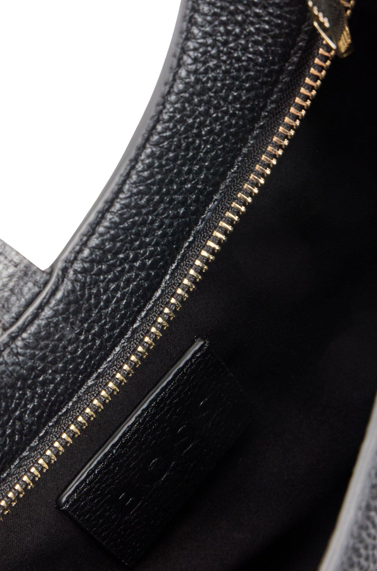Pebbled-leather hobo bag with golden hardware Product Image