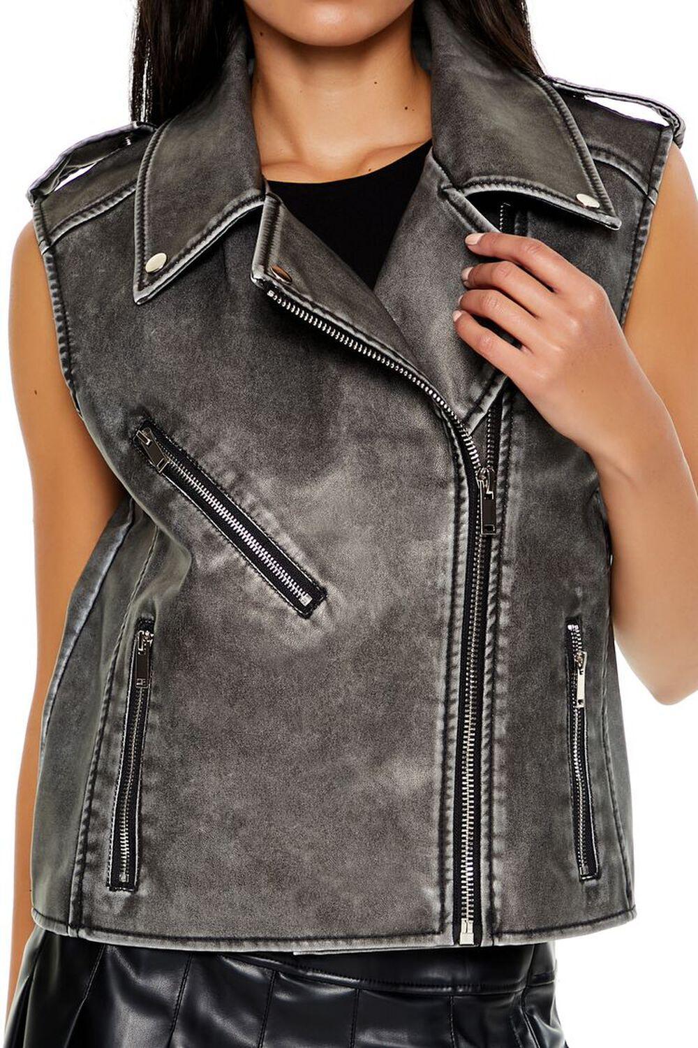 Faux Leather Zip-Up Vest | Forever 21 Product Image