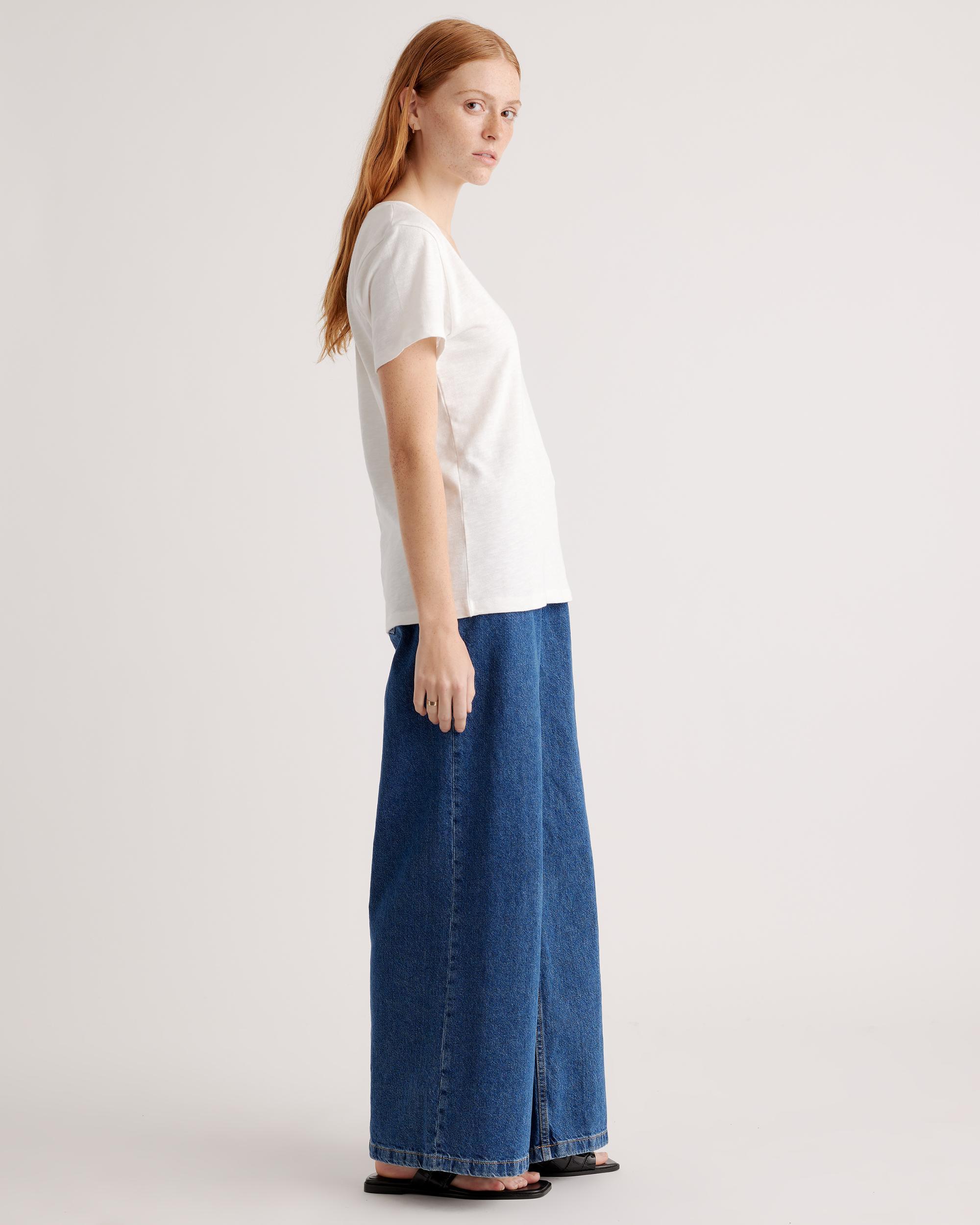 Quince | Women's Slub V-Neck T-Shirt Organic Cotton Product Image