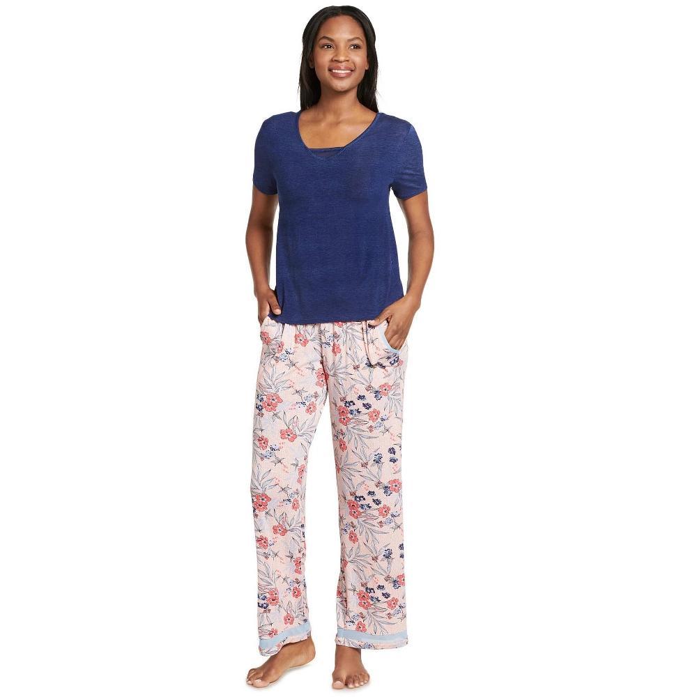 Womens Jockey Cool & Comfy Pajama Tee Teal Grey Product Image