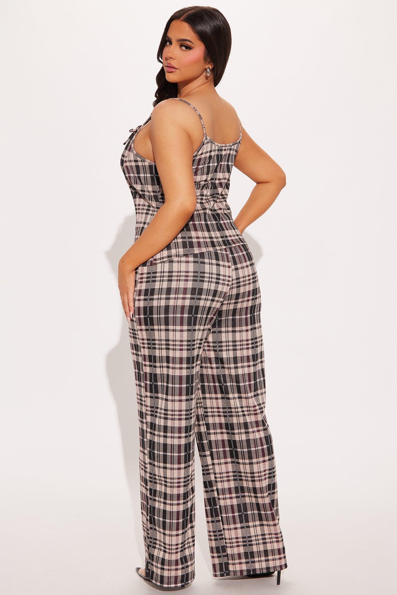 Georgina Plaid Pant Set - Black/combo Product Image