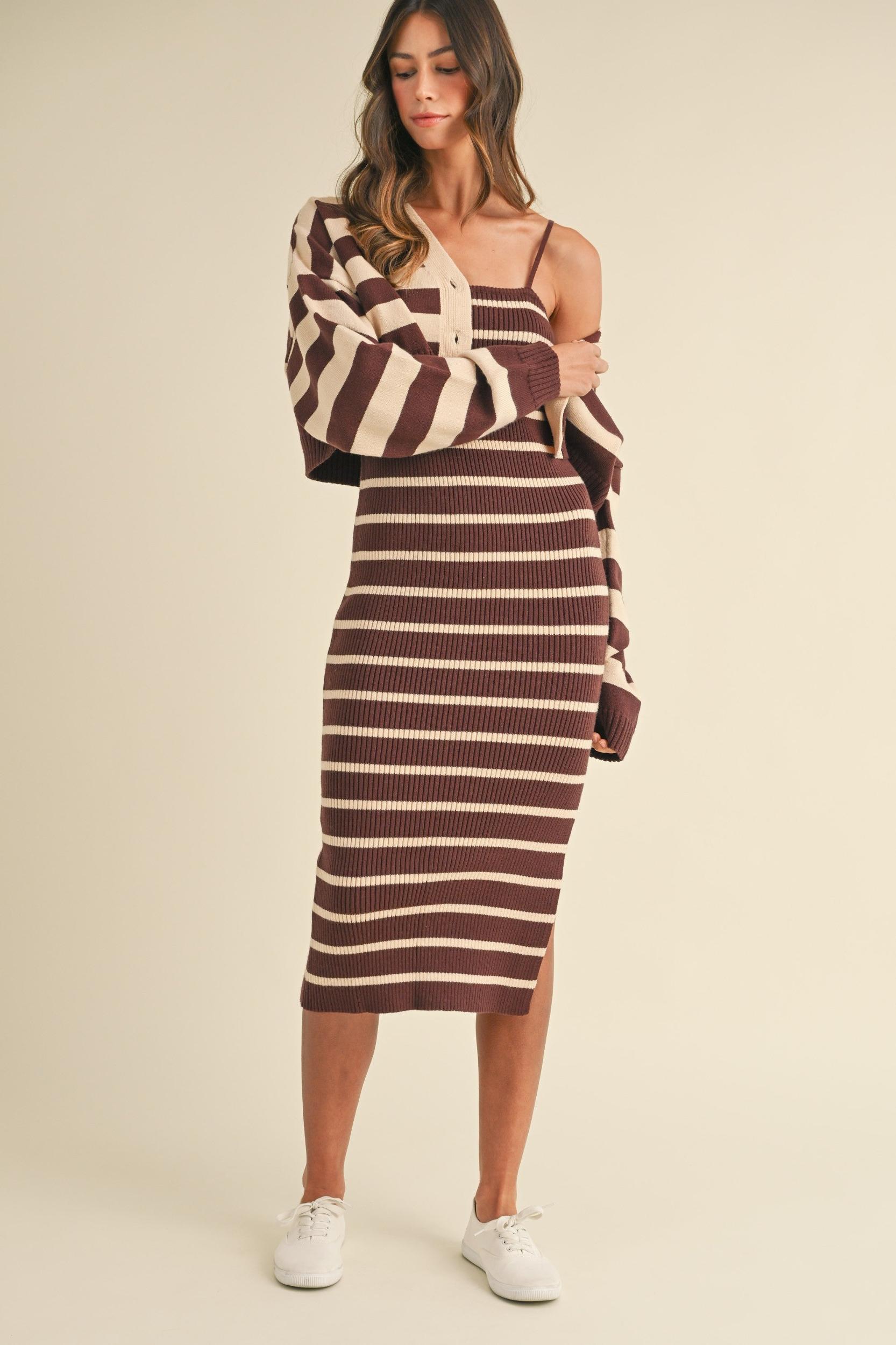 Bodycon Midi Dress and Crop Cardigan Set Product Image